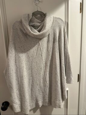 Time and Tru Speckled Cream Cowl Neck Sweater